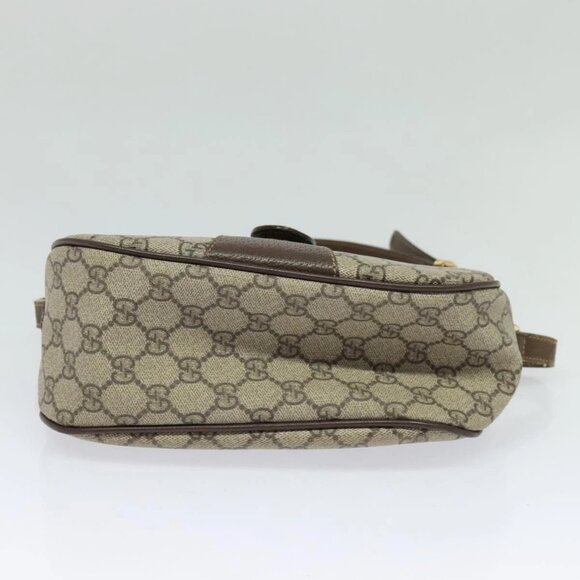 GUCCI GG Supreme Web Sherry Line Bag PVC Beige Gold - Picture 11 of 16